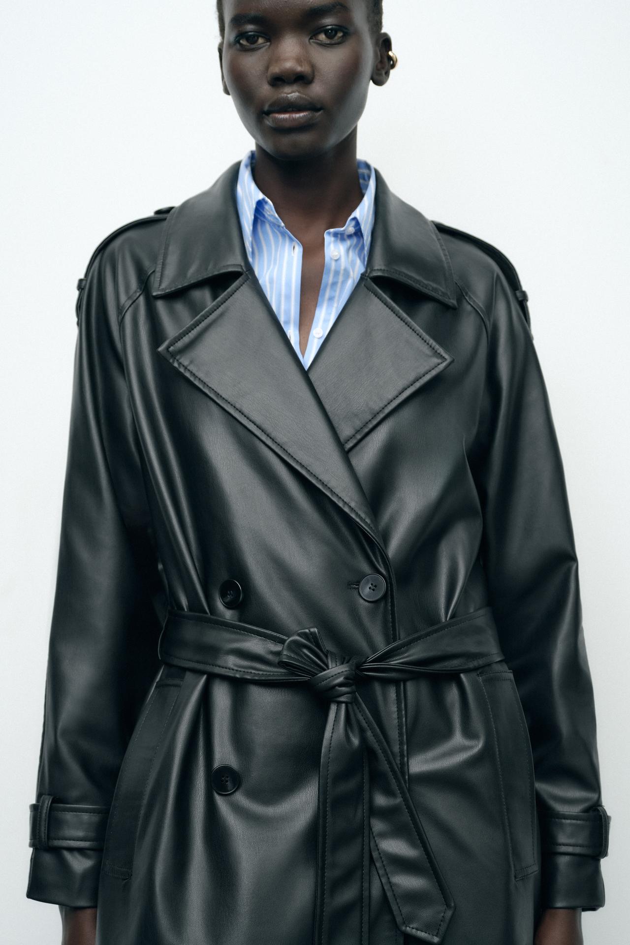 LEATHER  TRENCH COAT