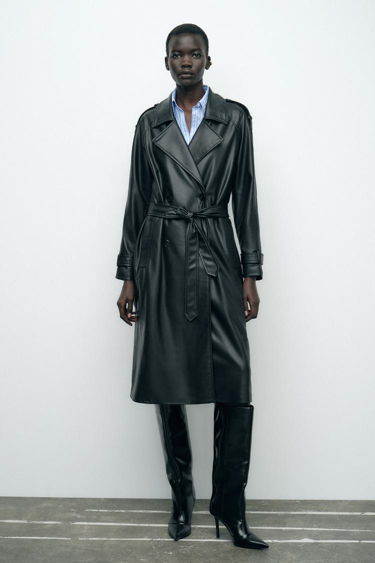 LEATHER  TRENCH COAT