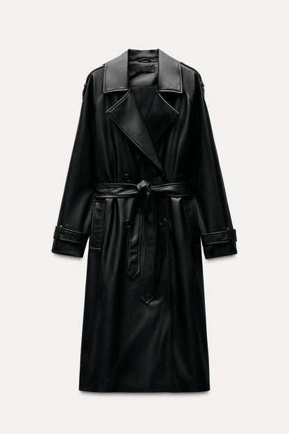 LEATHER  TRENCH COAT