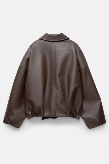 LEATHER BOMBER JACKET