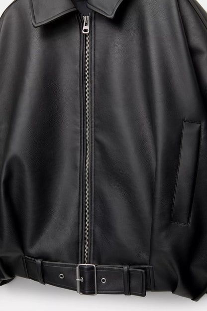 LEATHER BOMBER JACKET