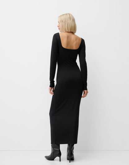 LONG-SLEEVE MIDI DRESS