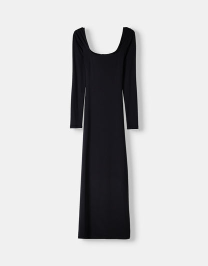 LONG-SLEEVE MIDI DRESS