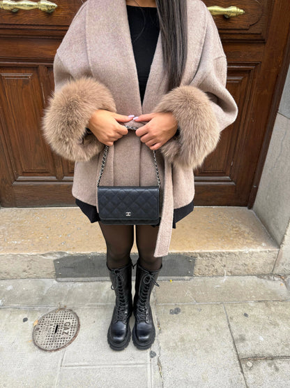 FUR CUFF COAT