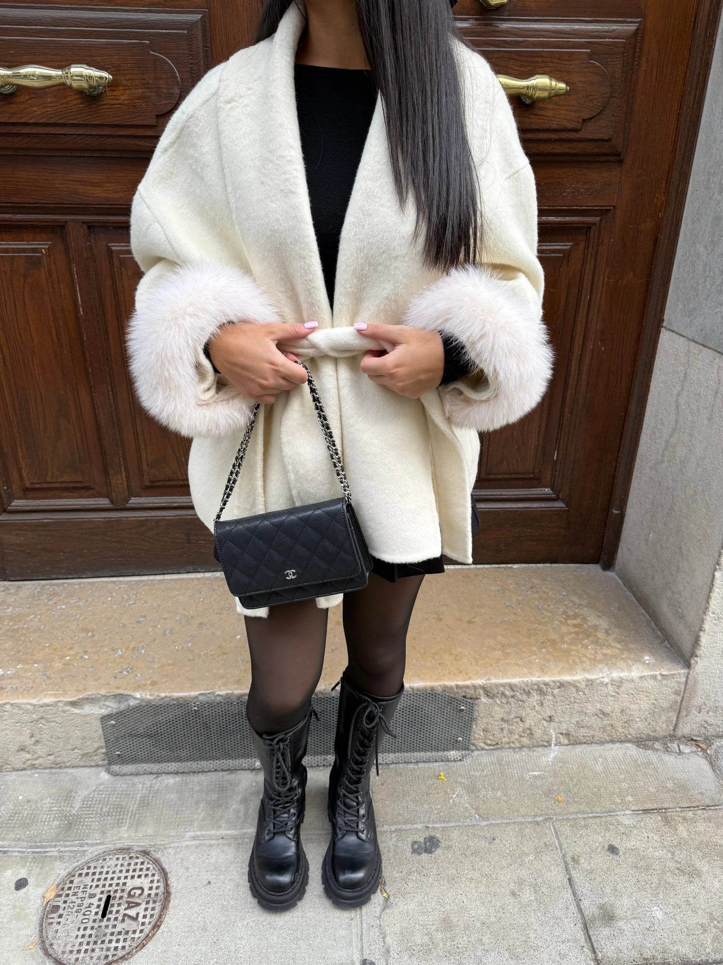 FUR CUFF COAT